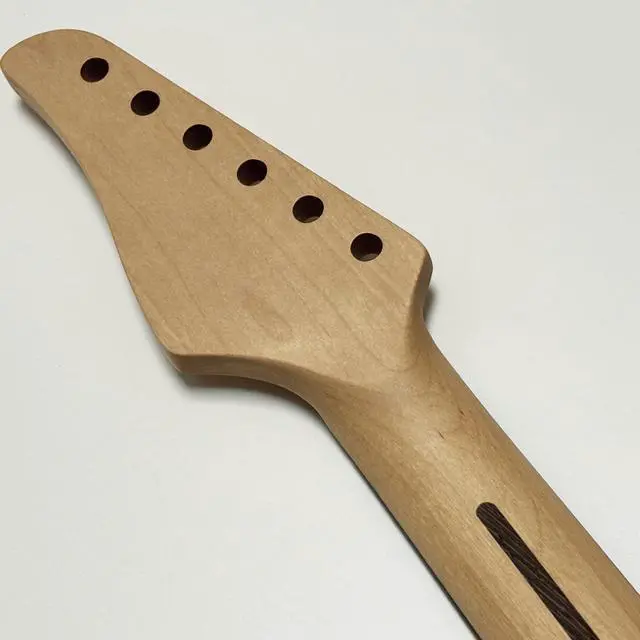 Alt view image 6 of 7 - Strat Guitar Neck 22 Frets, 25.5'' Maple Wood Modern C Shape ST Guitar Necks with Radius 9.5'' Rosewood Fretboard Medium Jumbo Fret for Stratocaster Guitar Parts Replacement