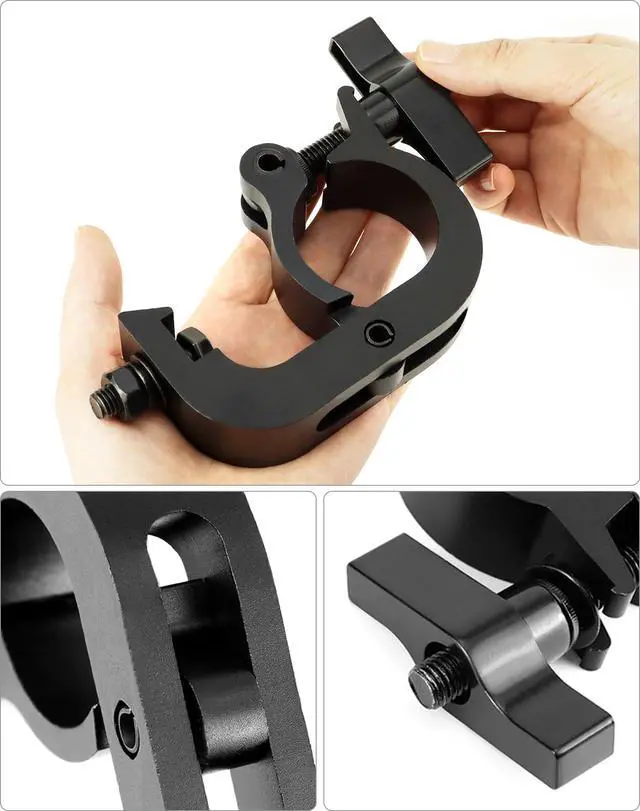 Alt view image 2 of 7 - Heavy Duty Truss Clamp Stage Light Trigger Clamp, 10 Pack 330 lb. Aluminum Fixture, DJ Light Clips Fits 1.77-2.0 in. Trusses, for Par Light Moving Head Beam Stage Light, Black