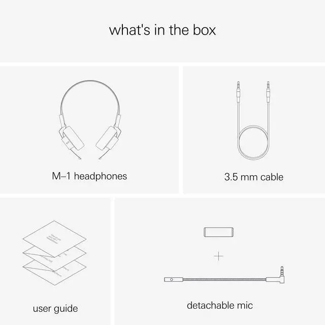 Alt view image 6 of 6 - M-1 Personal Monitor Foldable Wired Headphones with Detachable and Built-in Microphone