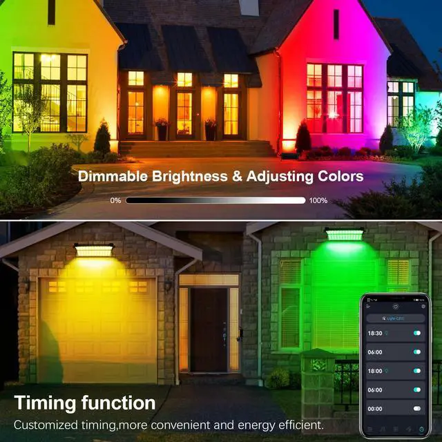 Alt view image 5 of 7 - 2 Pack 120W Stage Light Bar, RGBCW Smart LED Uplighting, Outdoor Wall Washer, IP66 Waterproof RGB Bar With APP Control, Wash Lights With Timing, DJ Light for Festival, Wedding, Party
