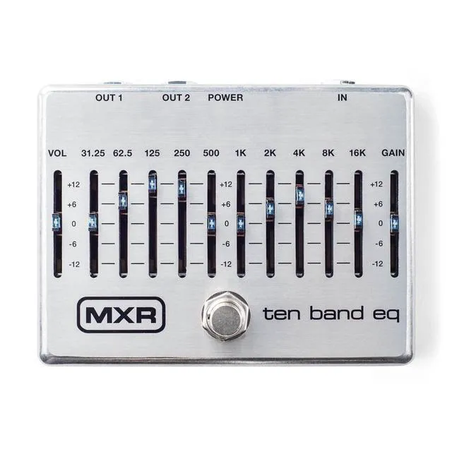 Alt view image 2 of 6 - MXR M108S Ten Band EQ Dual Output True Bypass Effects Pedal 10-BAND Equalizer w/ ECB004, Patch Cable, Picks, Polishing Cloth Bundle