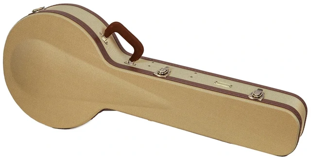 Alt view image 4 of 6 - Master Series 5-String Resonator Banjo Case | Classic Fabric Tweed Exterior, Re-Engineered Wooden Shell, Leather Handle & Deep Red Velvet Interior