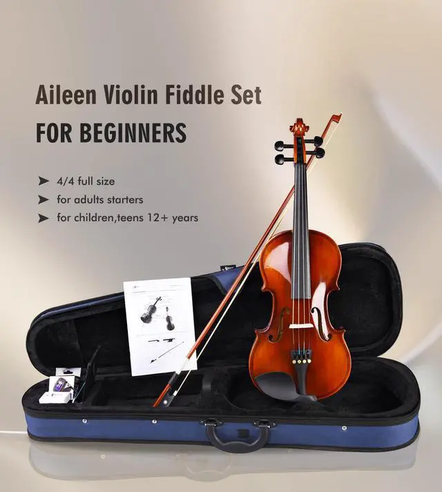 Alt view image 5 of 6 - Aileen 4/4 Violin Set for Beginners, Full Size Fiddle Kit for Adults Starters and Children Teenager Students