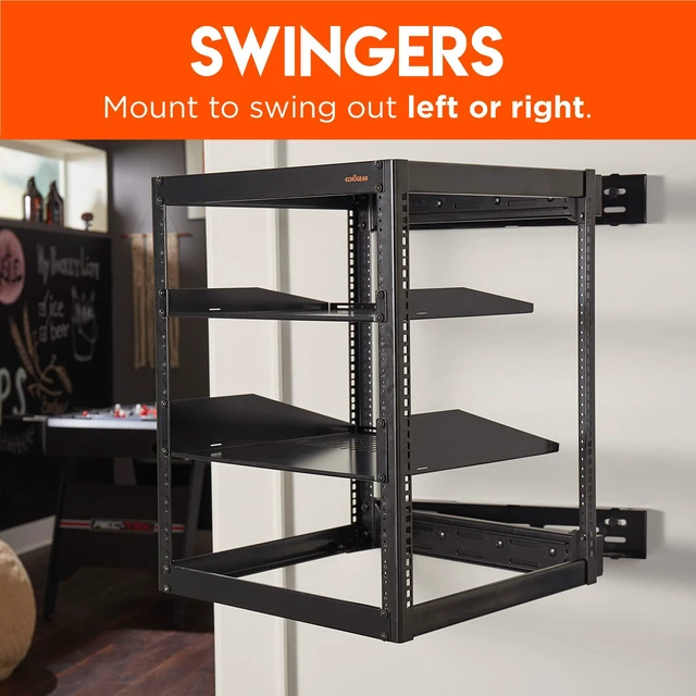 Alt view image 2 of 6 - Rack Compatible Swing-Out Wall Mount - Compatible with 10U, 15U, & 20U Open Frame Racks