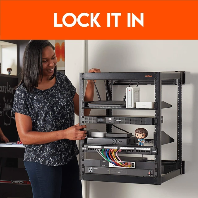 Alt view image 6 of 6 - Rack Compatible Swing-Out Wall Mount - Compatible with 10U, 15U, & 20U Open Frame Racks