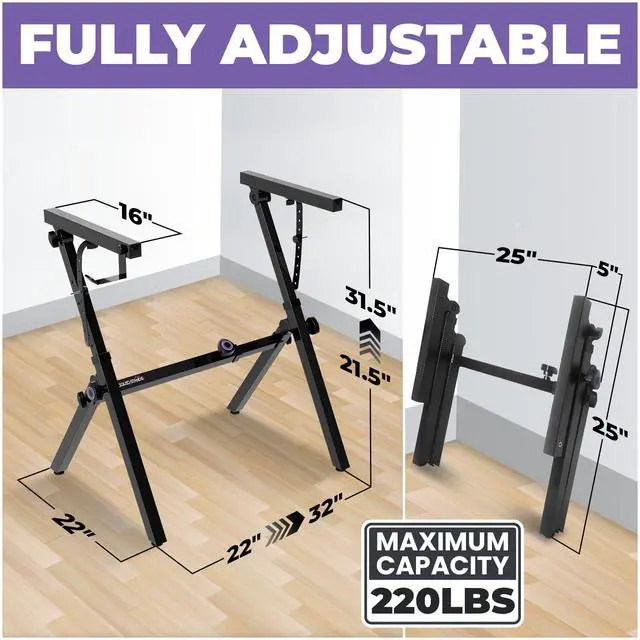 Alt view image 2 of 6 - Foldable Piano Keyboard Stand for 54-88 Key Z Style | Adjustable Heavy Duty Musical Stand Support for Kids and Adults, Portable for Digital Electric Music Keyboards