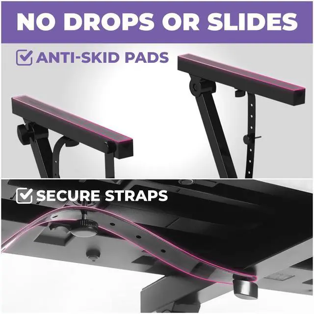Alt view image 5 of 6 - Foldable Piano Keyboard Stand for 54-88 Key Z Style | Adjustable Heavy Duty Musical Stand Support for Kids and Adults, Portable for Digital Electric Music Keyboards