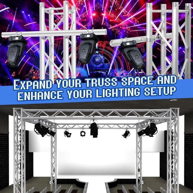 Alt view image 6 of 6 - 1 Pcs 40 Inch Aluminum Truss Mounting Pole Extension, Dual Clamp Crossbar Compatible with F34/f32 Truss, Professional Lighting & Audio Mount for Stage, Dj & Live Events