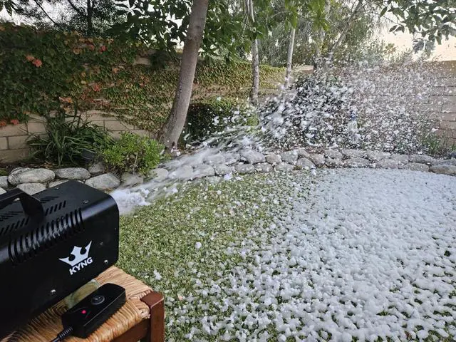 Alt view image 2 of 6 - Snow Machine 650W Wired Remote Snow Maker | Artificial Snowflakes for Christmas, Holidays, Parties, Special Events