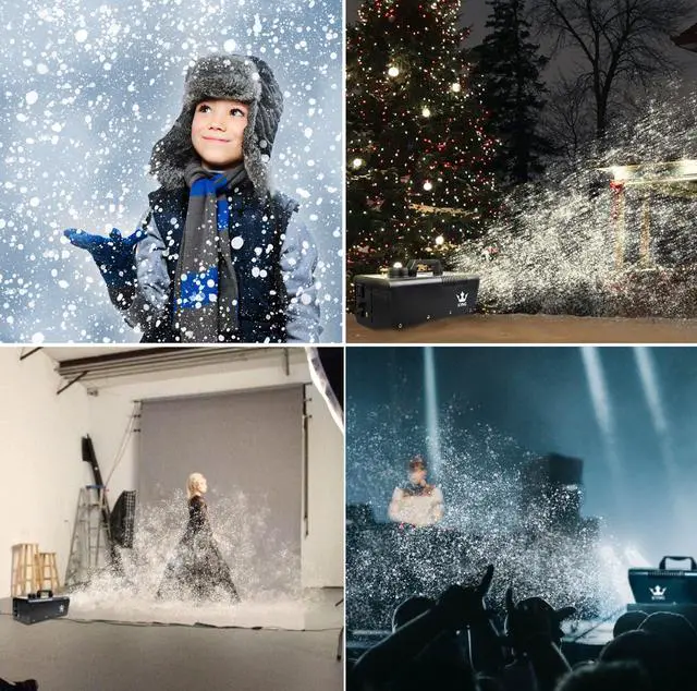 Alt view image 3 of 6 - Snow Machine 650W Wired Remote Snow Maker | Artificial Snowflakes for Christmas, Holidays, Parties, Special Events