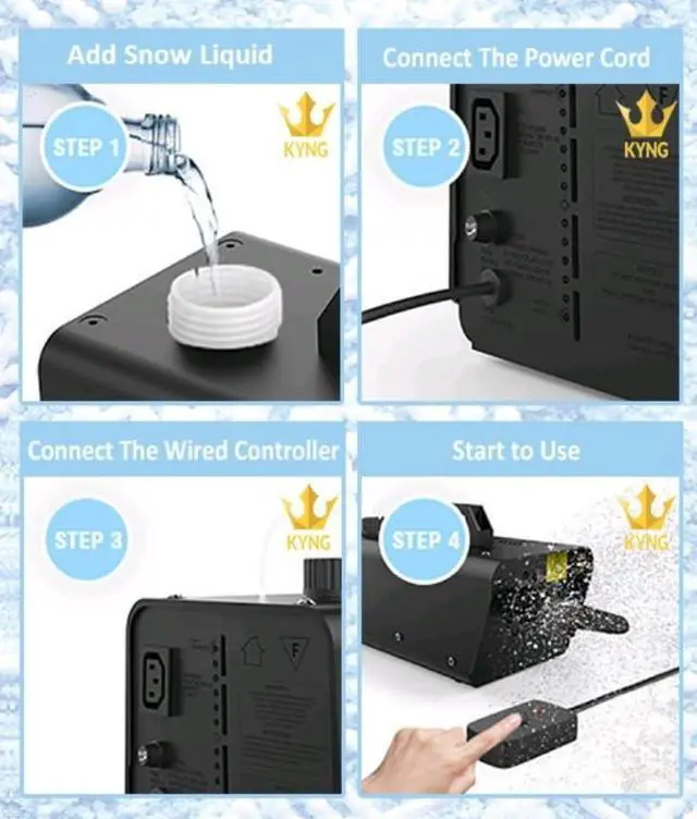 Alt view image 4 of 6 - Snow Machine 650W Wired Remote Snow Maker | Artificial Snowflakes for Christmas, Holidays, Parties, Special Events