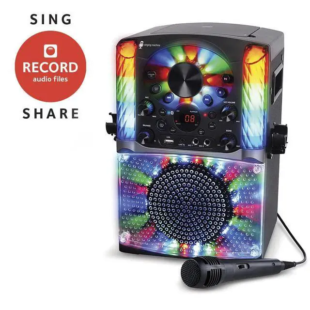Alt view image 3 of 6 - SML625BTBKD Karaoke Machine, Portable Bluetooth CD+G Karaoke System, Black