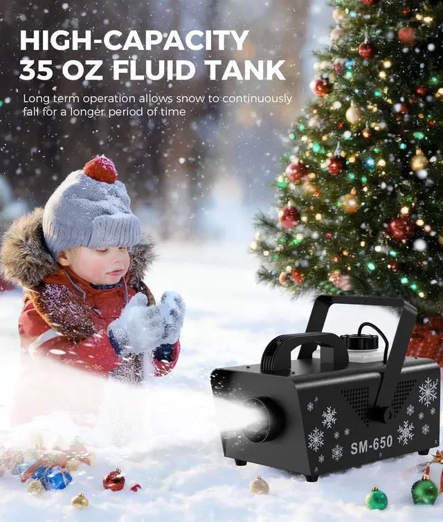 Alt view image 6 of 6 - 650W Snow Machine Christmas Gift Snow Maker Machine,Artificial Snow Making Machine Snowflake Machine,Snow Machine Indoor with Remote Snow Machines for Outdoors Party Parade Picture