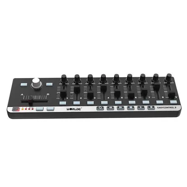 Alt view image 5 of 6 - USB MIDI Controller with 9 Faders 9 Knobs for Music Production | Control your DAW with 27 programmable controls, USB plug-and-play and transport buttons for recording and music production