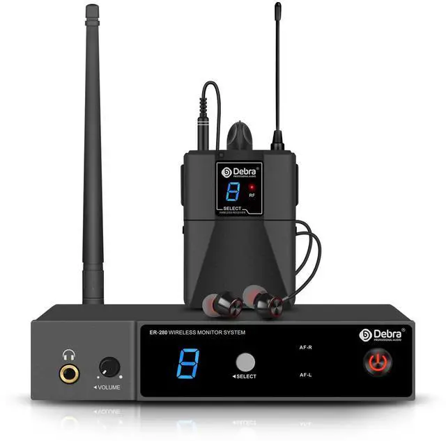 Main image of Wireless in Ear Monitor System ER-280 UHF Professional Mono IEM System Transmitter and Receiver with Earphone, for Stage, Band, Recording Studio, Live Performance (with 1 Receiver)