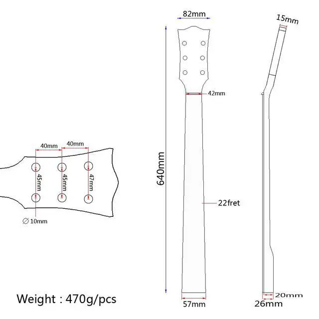 Alt view image 2 of 6 - 22 Fret Guitar Neck Mahogany Rosewood Fingerboard for Lp Electric Guitar Neck Replacement