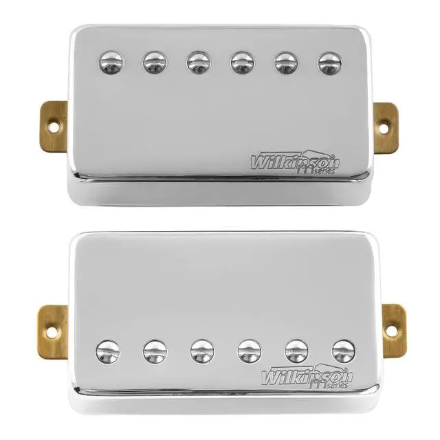 Alt view image 5 of 6 - Wilkinson Vintage Tone Alnico 5 Humbucker Pickups Set for Les Paul Style Electric Guitar, Chrome
