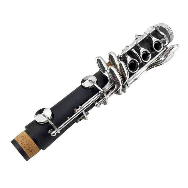 Alt view image 4 of 6 - Professional Ebonite Clarinete C Key Clarinet for Beginner Students with 2 Barrels Hard Case Cleaning Kit Mouthpice Cork Grease Gloves