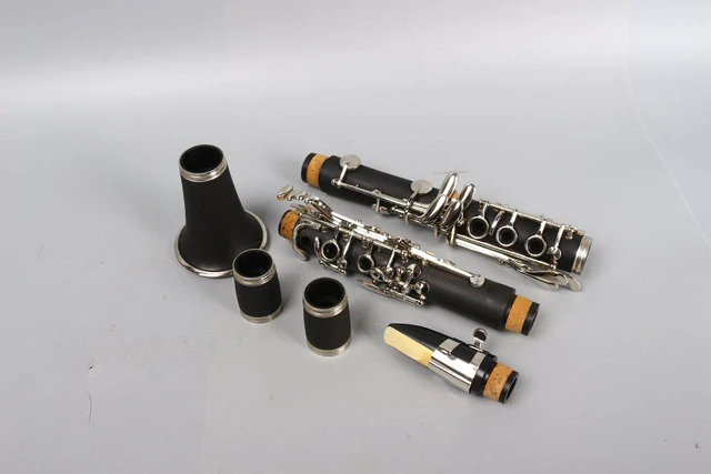 Alt view image 6 of 6 - Professional Ebonite Clarinete C Key Clarinet for Beginner Students with 2 Barrels Hard Case Cleaning Kit Mouthpice Cork Grease Gloves