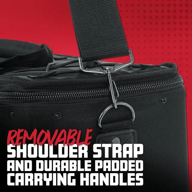 Alt view image 3 of 6 - Cases 4U Rack Bag with 14" Depth & Carry Strap (GRB-4U) | Portable Design, Threaded Rails,Durable Construction, Easy Access for Installation, Comfortable Carry, Accessory Storage