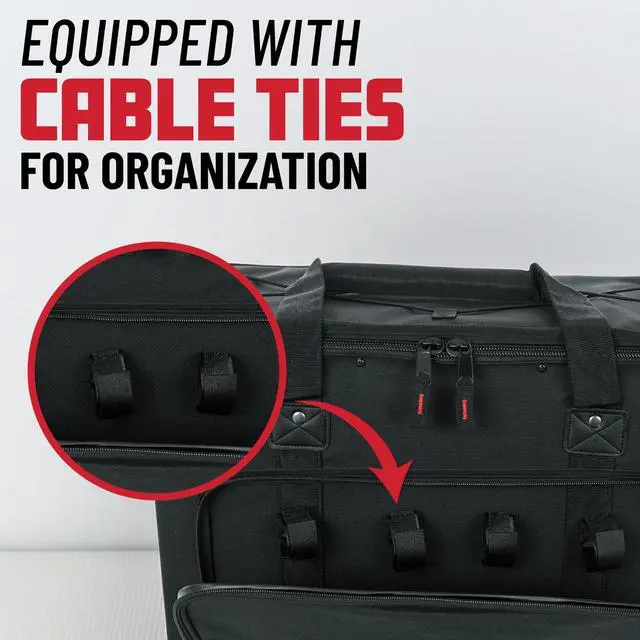 Alt view image 4 of 6 - Cases 4U Rack Bag with 14" Depth & Carry Strap (GRB-4U) | Portable Design, Threaded Rails,Durable Construction, Easy Access for Installation, Comfortable Carry, Accessory Storage