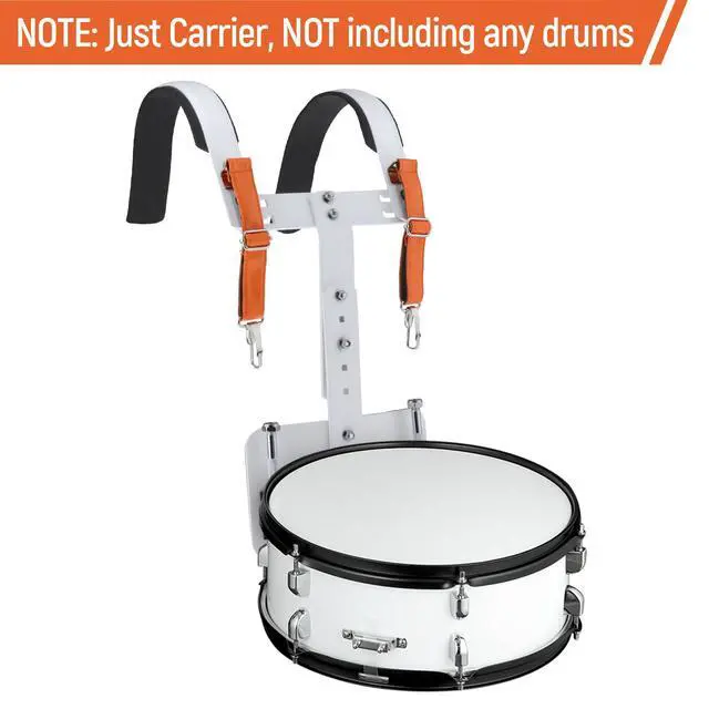 Alt view image 2 of 6 - Adjustable Marching Snare Drum Bass Drum Carrier Aluminum Alloy Percussion Accessory, Thickened Sponge Shoulder Pad, Height & Width Adjustable for Marching Band Drummers