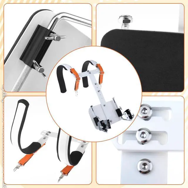 Alt view image 6 of 6 - Adjustable Marching Snare Drum Bass Drum Carrier Aluminum Alloy Percussion Accessory, Thickened Sponge Shoulder Pad, Height & Width Adjustable for Marching Band Drummers