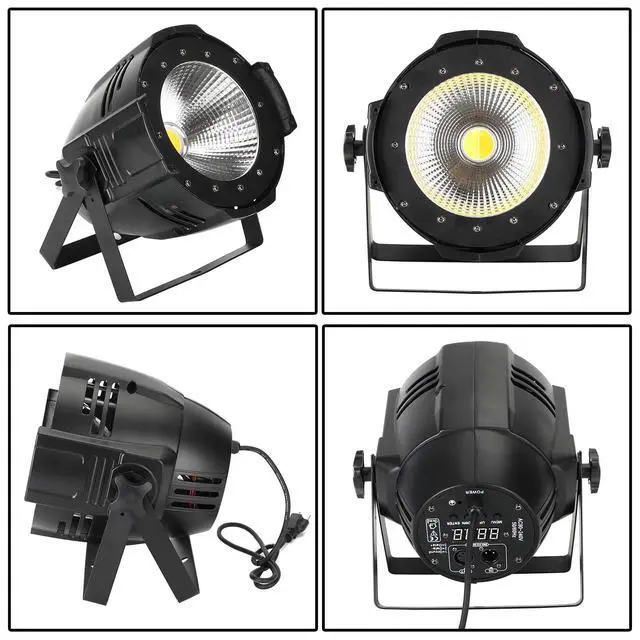 Alt view image 6 of 6 - 200W COB LED Stage Par Light with Barn Door, Spotlights Follow Spot DMX512 Cool & Warm White Audience Blinder, Sound Activated, Master/Slave 2in1 for DJ Concert Wedding Bar Events, Stage Lighting