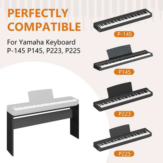 Alt view image 2 of 6 - L200B Furniture Stand compatible for YAMAHA P225B/P143/ P145/P223, Wooden, Black