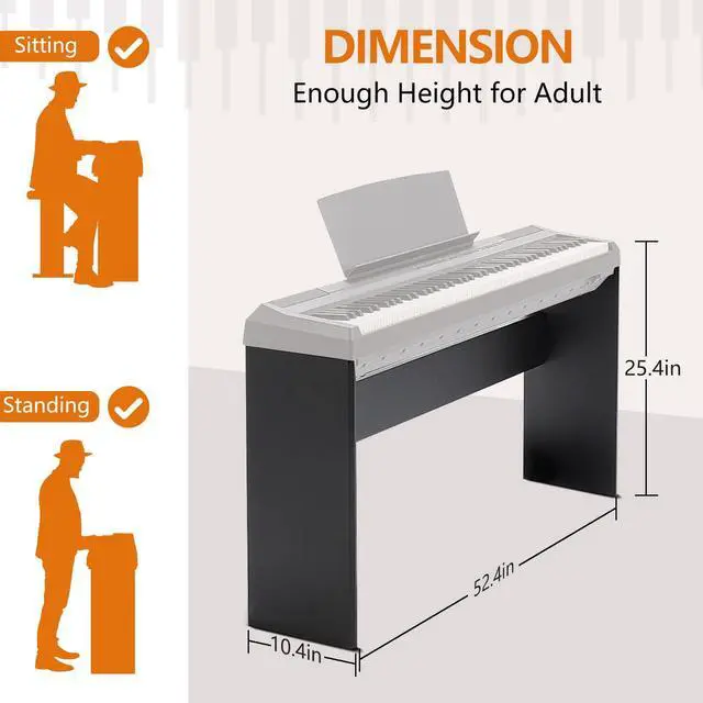 Alt view image 5 of 6 - L200B Furniture Stand compatible for YAMAHA P225B/P143/ P145/P223, Wooden, Black