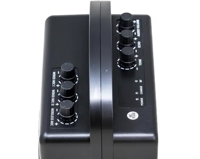 Alt view image 5 of 6 - HS120BT HL Portable PA System with Wireless Microphones and Lithium Rechargeable Battery and Car Cable Bluetooth Connected with Cell Phones and Pads Black