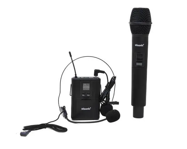 Alt view image 6 of 6 - HS120BT HL Portable PA System with Wireless Microphones and Lithium Rechargeable Battery and Car Cable Bluetooth Connected with Cell Phones and Pads Black