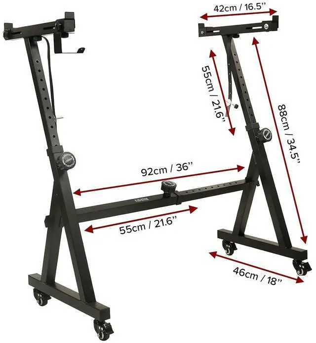 Alt view image 3 of 5 - NK02B Jamming Series 7.5kg Z-Style Keyboard Stand with Wheels | Heavy-Duty Frame & Lockable Wheel System | Wide Z-Frame Design | Ideal for Stage Performance & Jamming | Matte Black Finish