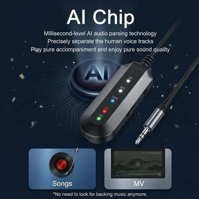Alt view image 3 of 6 - Portable Vocal Remover, AI Intelligent Real-Time Voice Elimination | AI Real-Time Vocal Remover,3-Level Mode,Compatible with any Speakers