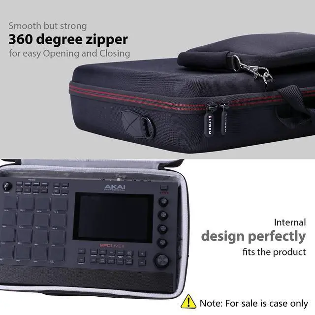 Alt view image 5 of 6 - LTGEM Case Compatible with AKAI Professional MPC Live II/Live Drum Machine with Pouch for Accessories and Shoulder Strap