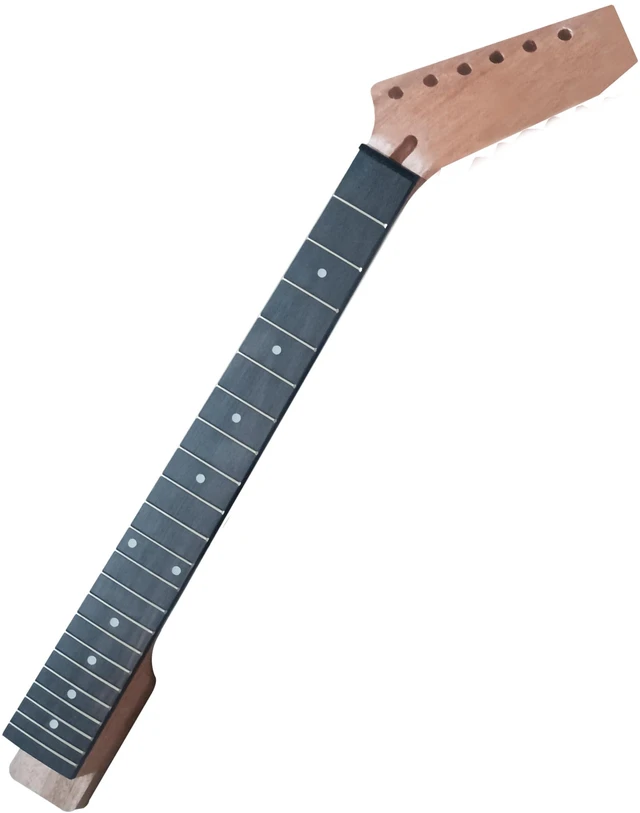 Alt view image 3 of 4 - DIY EX-Style Electric Guitar Kit Mahogany Body and Neck - Rosewood Fingerboard Explorer Style Electric Guitar Builder Kit
