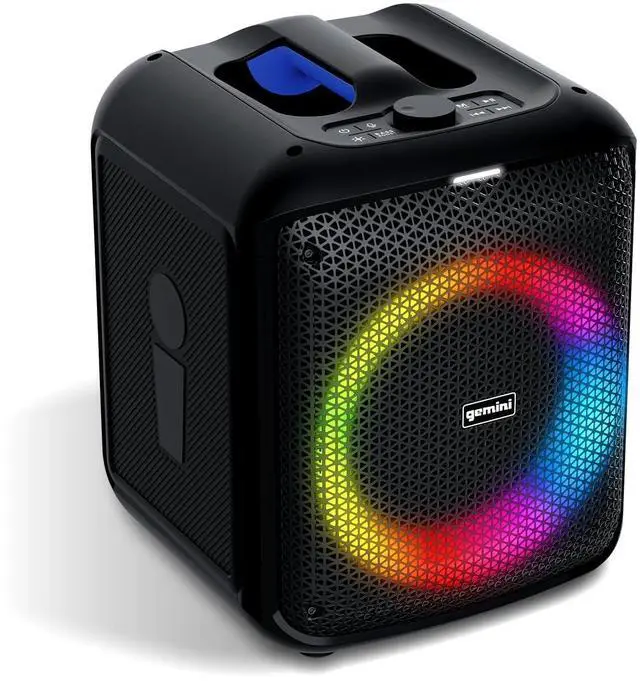 Main image of Box-Style Party Speaker, LED Lights, Wireless Mic (GGO-650L) | Box-style party speaker, dual 6.5" - LED lights, wireless mic - up to 10 hr - Bluetooth, FM, USB, SD