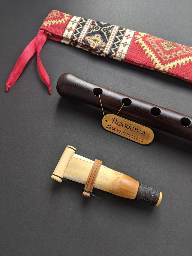 Alt view image 2 of 6 - Armenian Duduk Pro Handmade Apricot Wood, Key of A, with 2 Professional Reeds, National Case & Playing Instruction