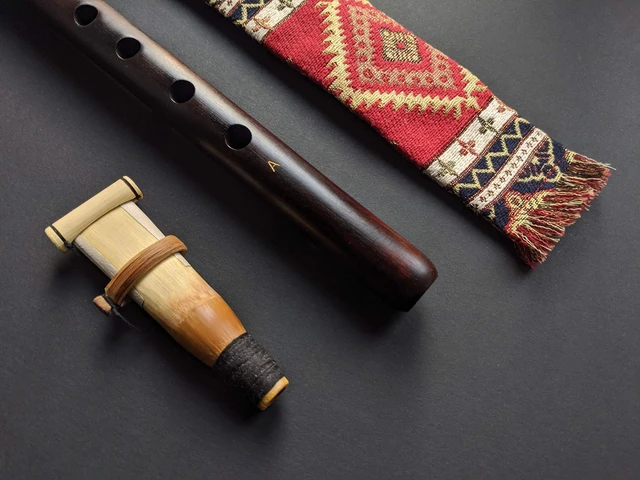 Alt view image 4 of 6 - Armenian Duduk Pro Handmade Apricot Wood, Key of A, with 2 Professional Reeds, National Case & Playing Instruction