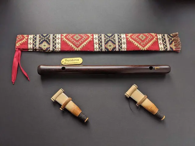Alt view image 6 of 6 - Armenian Duduk Pro Handmade Apricot Wood, Key of A, with 2 Professional Reeds, National Case & Playing Instruction