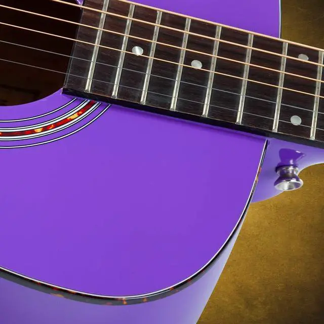 Alt view image 4 of 6 - 36" 3/4 Acoustic Guitar, Solid Spruce Top, Purple