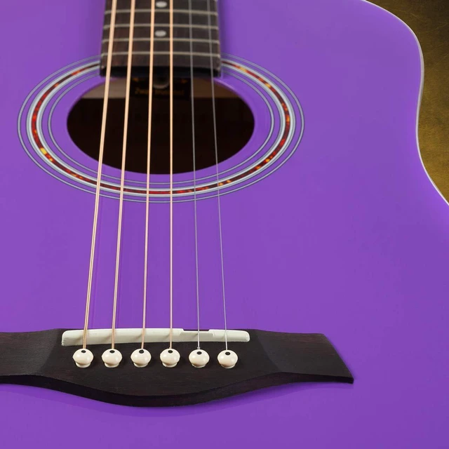 Alt view image 6 of 6 - 36" 3/4 Acoustic Guitar, Solid Spruce Top, Purple