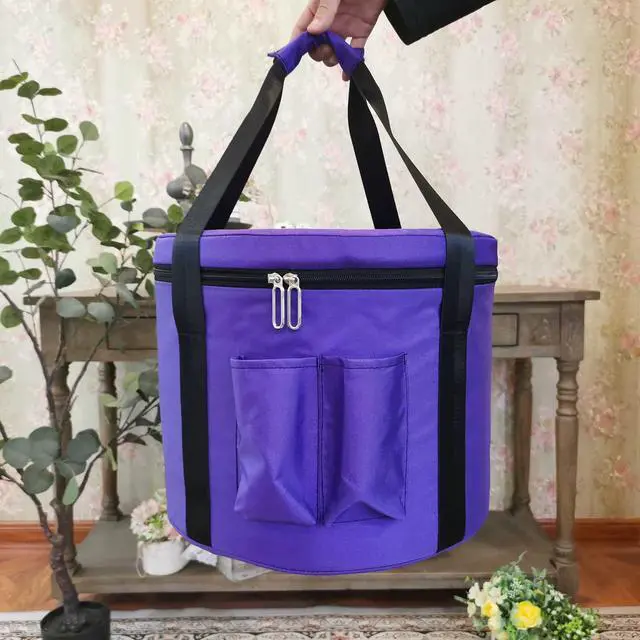 Alt view image 4 of 6 - Purple Canvas Carrying Bag 12 Inch Crystal Singing Bowl Case | Traval Bag With 2 Inserts For 8-12 Inch Set Of 3pcs,Suitable For 8 10 12 Inch Singing Bowl