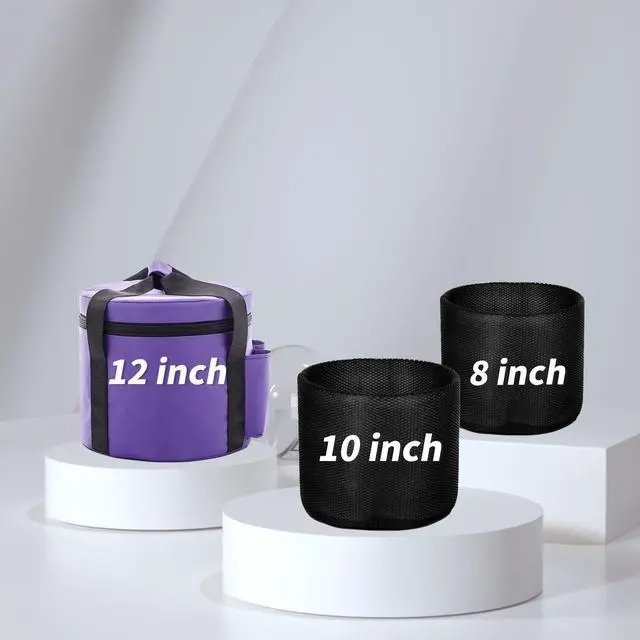 Alt view image 5 of 6 - Purple Canvas Carrying Bag 12 Inch Crystal Singing Bowl Case | Traval Bag With 2 Inserts For 8-12 Inch Set Of 3pcs,Suitable For 8 10 12 Inch Singing Bowl