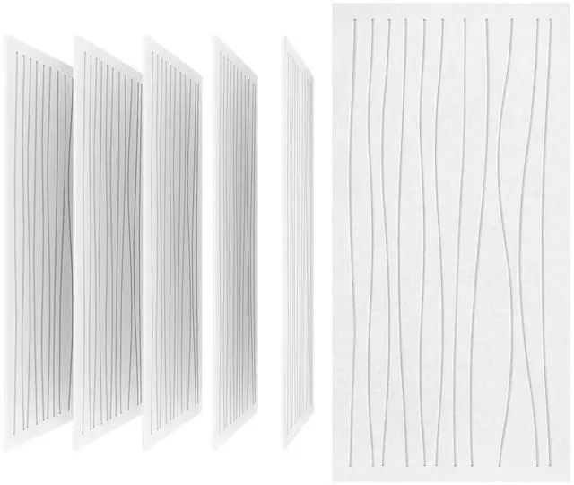 Main image of 6 Pack Acoustic Wall Panels,47.2"x23.6" Decorative Sound Proof Panels,White |, 0.4" Thick, Polyester Fiber Material, Wavy Grooved Pattern, Easy to Cut and Install