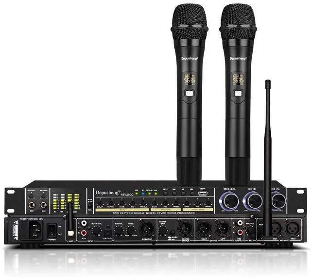 Main image of REV3900 KTV Pre-Effector Household Reverberator Karaoke Anti-Howling Audio Processor USB Bluetooth Device with Microphone