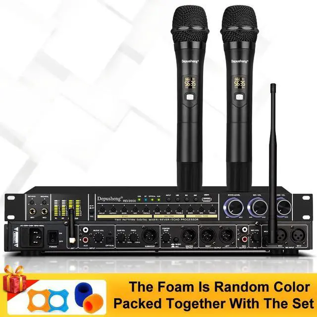 Alt view image 5 of 6 - REV3900 KTV Pre-Effector Household Reverberator Karaoke Anti-Howling Audio Processor USB Bluetooth Device with Microphone