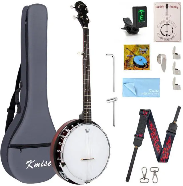Main image of 5 String Resonator Banjo,Professional Sapele Back Full Size Banjos Starter Kit with Bag Tuner Strap Strings Picks Ruler Wrench Bridge