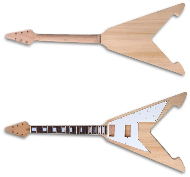 Alt view image 4 of 6 - DIY Guitar Kit With Mahogany Body Mahogany Neck With Rosewood Fretboard 6 String DIY Electric Guitar Kit With All Components To Build Your Own Guitar