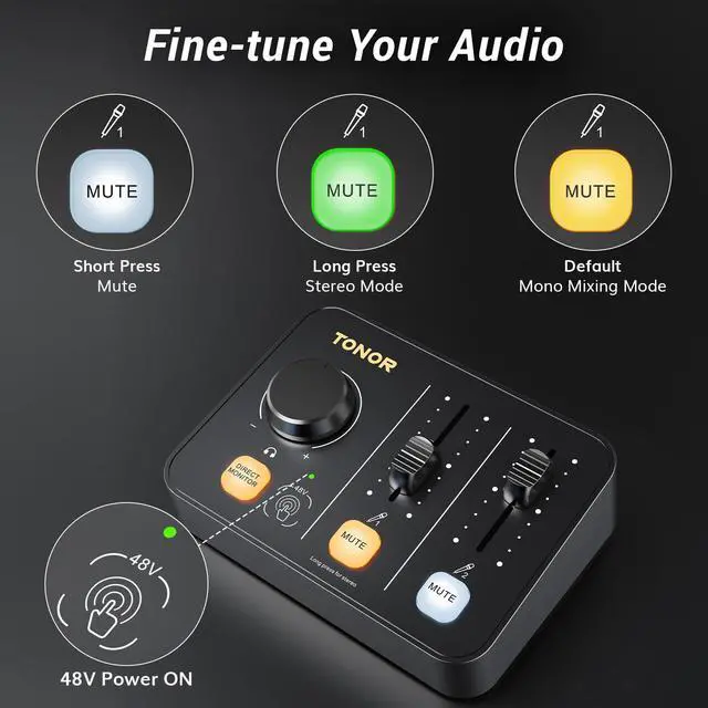 Alt view image 6 of 6 - Podcast Equipment Bundle for 2, Audio Mixer with Dynamic Microphone and Boom Arm Set, XLR Mic with Studio Audio Interface, Boom Arm, All-in-One Pack for Recording, Podcasting, Streaming, POD-2